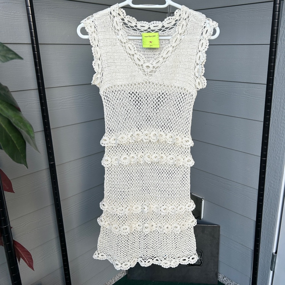 Rare Martina Pink Free Crochet Dress